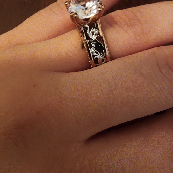 Wedding band Round Cubic Zoniconia Women Rose Gold Plated Engagement 7 ring - Picture 5 of 5